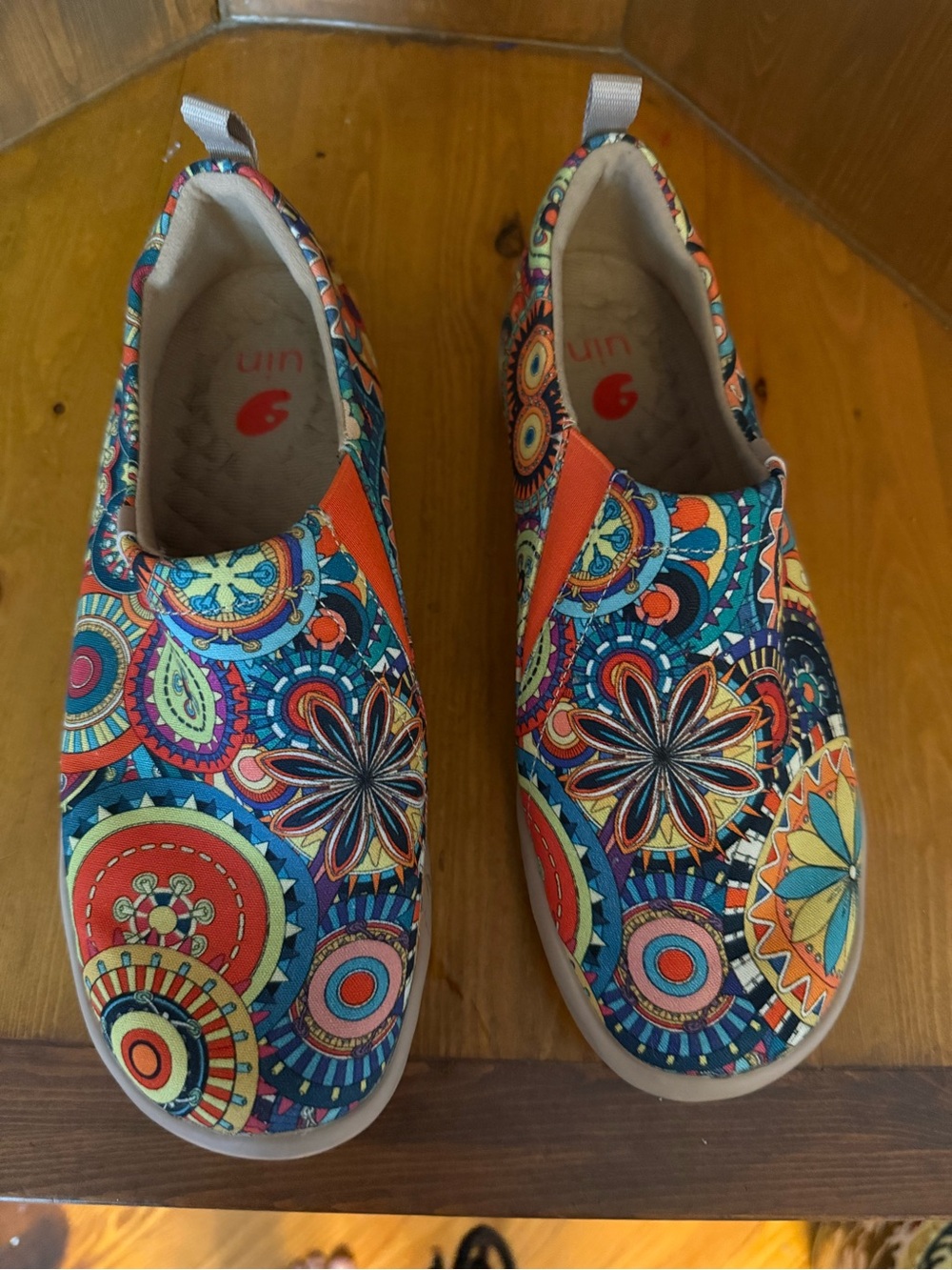 UIN Blossom Toledo I Painted Canvas Slip-On Art Travel Loafers -7